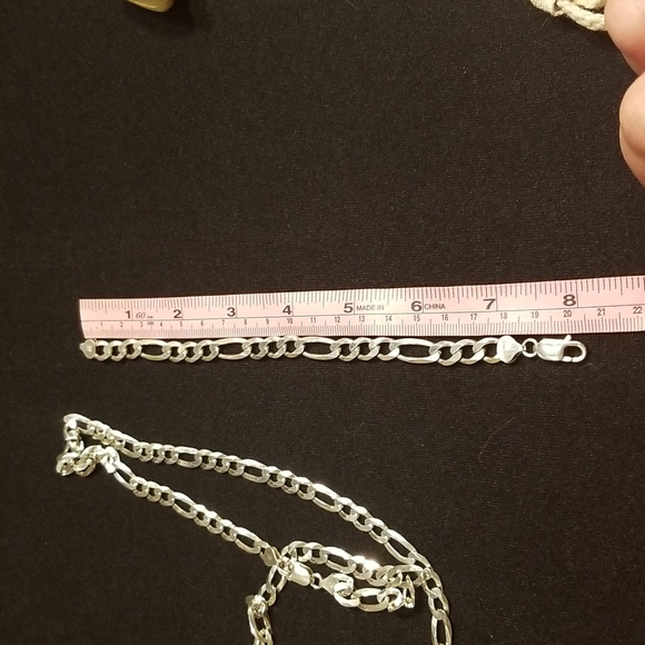 🔎 Sterling Silver 50g Stamped Italian Chain Link Bracelet & Necklac Stamped! - Picture 5 of 8